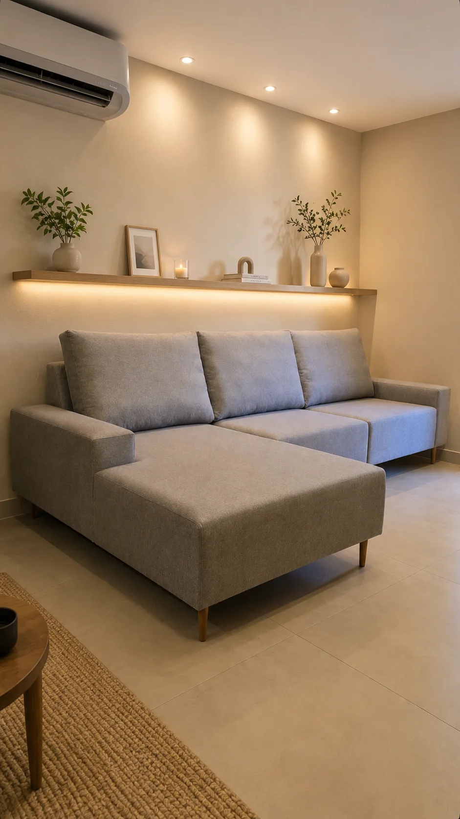 Sofá Vermont fixo sob medida em ambiente elegante